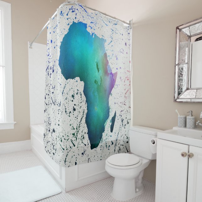 Blue, Purple & Green Watercolor Africa (In Situ)