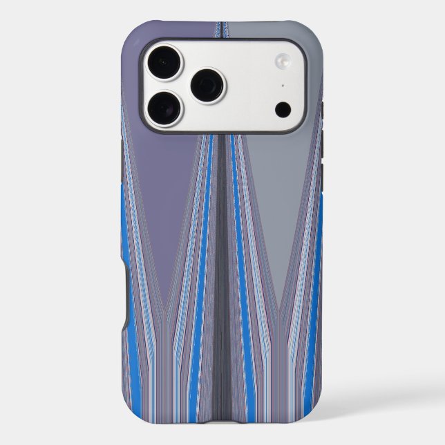 Blue, Purple, Grey Chevron Art Print (Back)