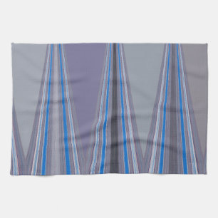 Blue, Purple, Grey Chevron Art Print Kitchen Towel