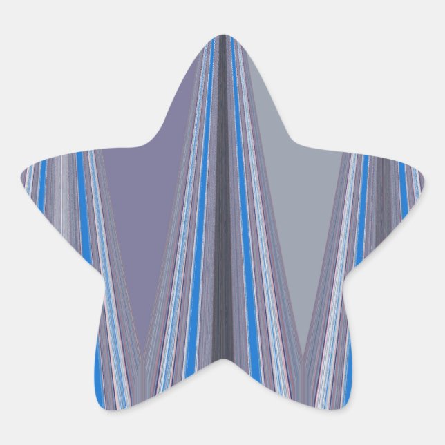 Blue, Purple, Grey Chevron Art Print Star Sticker (Front)