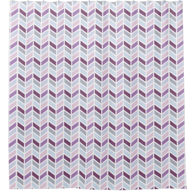 Blue, Purple, Grey Herringbone Pattern Design (Front)