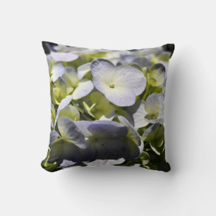 Blue, Purple Hydrangeas Flowers Throw Pillow