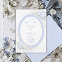 Blue Purple Hydrangeas Frame Elegant Wedding