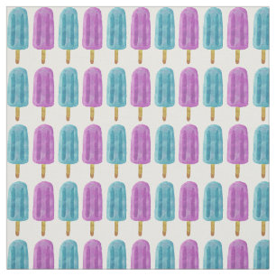 Blue & Purple Ice Pop Summer Frozen Treat Pattern Fabric
