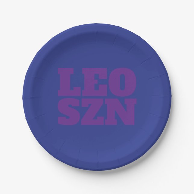 Blue Purple Leo SZN Cool Paper Plate (Front)