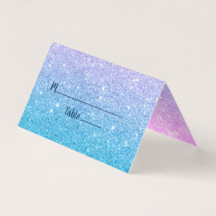 Blue Purple & Light Pink Sparkling Glitter Business Card