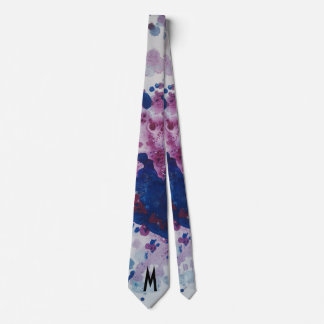 Blue Purple Lilac Splash Abstract Tie