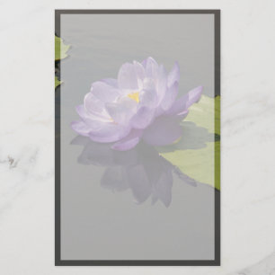 Blue Purple Lotus Waterlily Flower Stationery
