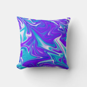 Blue Purple Marble Pattern, Throw Cushion