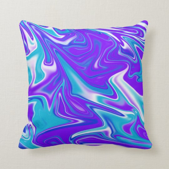 Blue Purple Marble Pattern, Throw Cushion