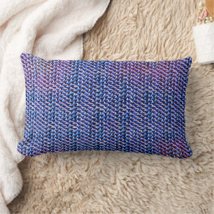 Blue & Purple Modern Abstract Pattern 1266 Lumbar Pillow