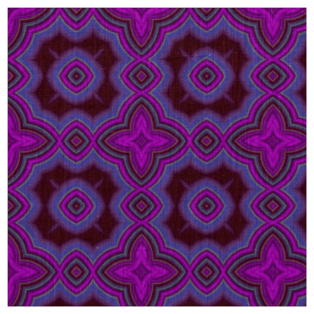 Blue & purple Moroccan geometric pattern Fabric (Swatch)