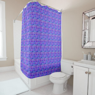 Blue Purple Mosaic Squares Pattern