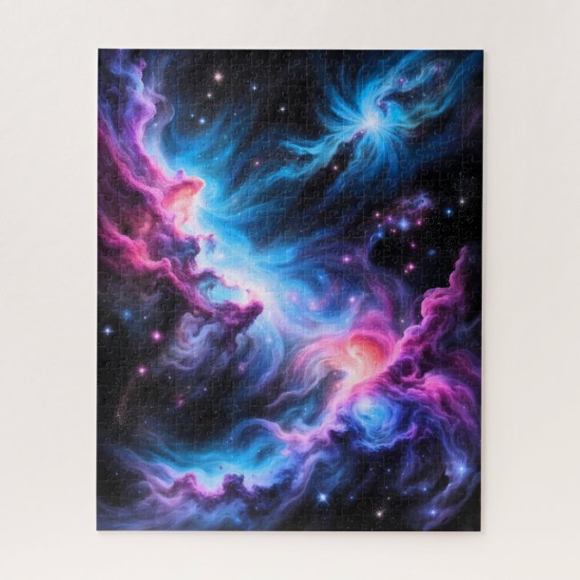 Blue Purple Nebula Deep Space Puzzle (Vertical)