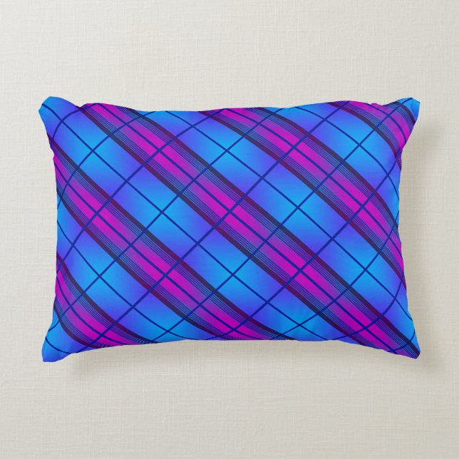 Blue Purple Neon Accent Pillow (Front)