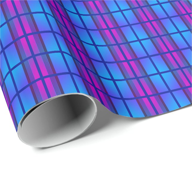 Blue Purple Neon Wrapping Paper (Roll Corner)