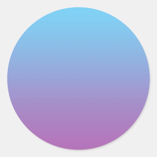 Blue & Purple Ombre Classic Round Sticker (Front)