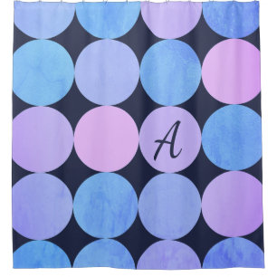 Blue Purple & Pink Circles Monogram