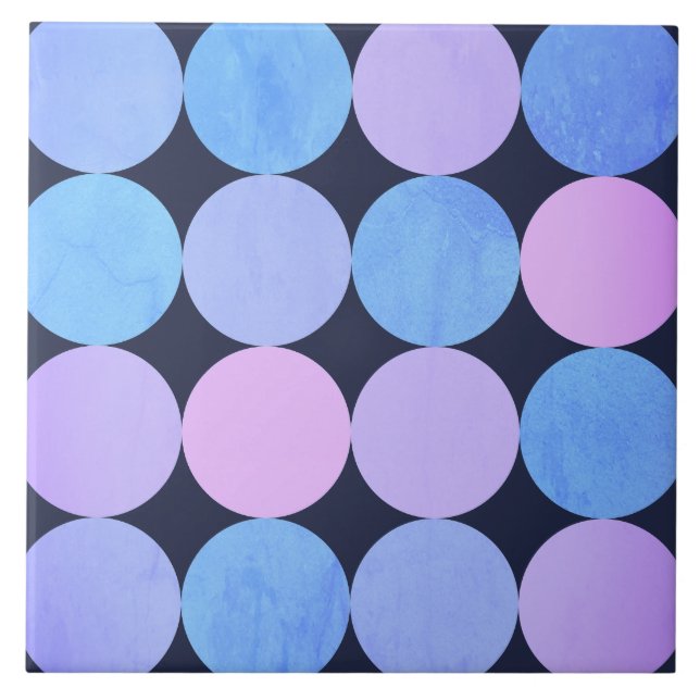 Blue Purple & Pink Circles Tile (Front)