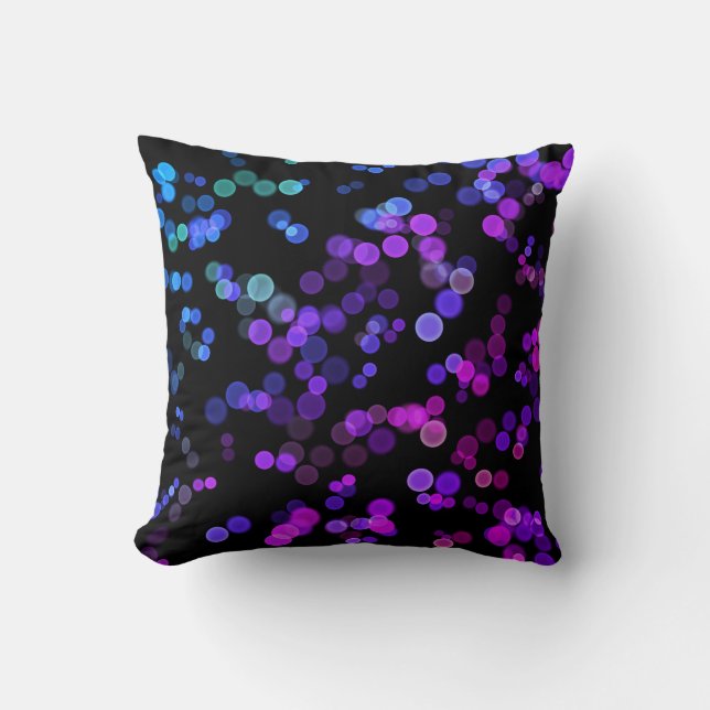 Blue Purple Pink Green Abstract Bubble Pattern Throw Pillow (Front)