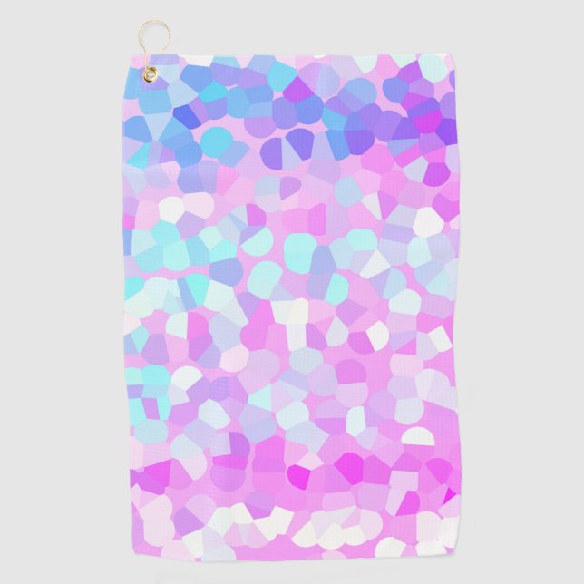 Blue purple Pink Green Pastel Mosaic Abstract  Golf Towel (Front)