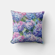 Blue Purple Pink Hydrangea Pattern