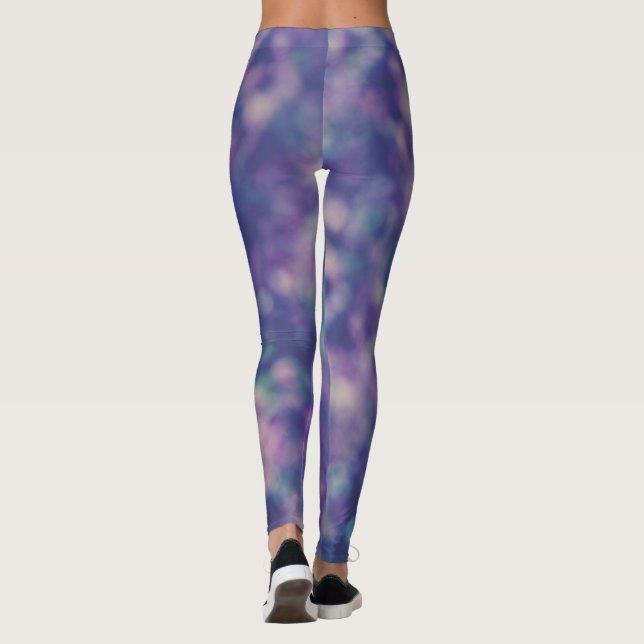 Blue Purple Pink Unique Cool Chic  Leggings (Back)