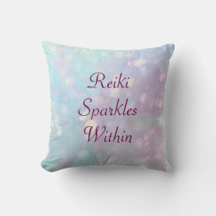 Blue Purple Reiki Sparkles Within Throw Pillow