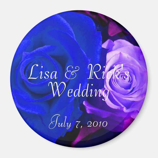 Blue Purple Rose Magnet (Front)