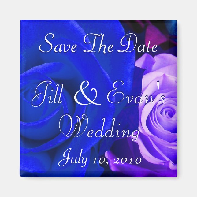 Blue Purple Rose Magnet (Front)