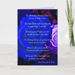 Blue Purple Rose Will You Be My Bridesmaid Invitation