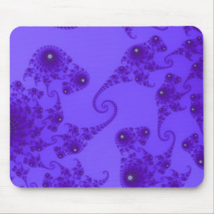 Blue Purple Seahorse Herd Mousepad