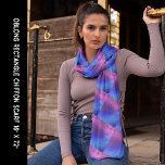 Blue & Purple Shiny Look Abstract Pattern Long Scarf<br><div class="desc">Scarf with colourful shades in abstract art patterns that give a shiny look.  Personalize this template if you want to exchange the image. Customize further for more changes. Contact Sandy at admin@giftsyoutreasure.com for help.</div>