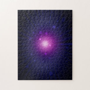 Blue Purple Space Galaxy Stars Abstract Jigsaw Puzzle