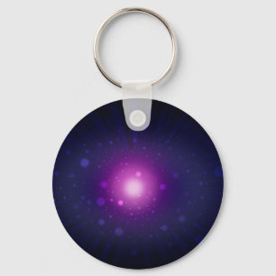 Blue Purple Space Galaxy Stars Abstract Keychain