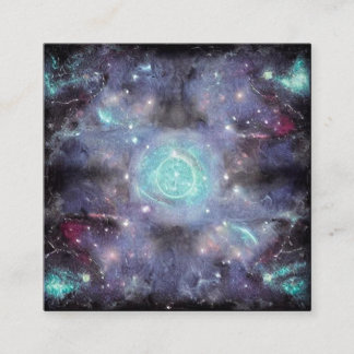 Blue Purple Space Grunge Background Square Business Card