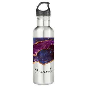 Blue & Purple Space & Stars Modern Agate 710 Ml Water Bottle