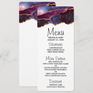 Blue & Purple Space & Stars Modern Agate Invitation