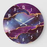 Blue & Purple Space & Stars Modern Agate