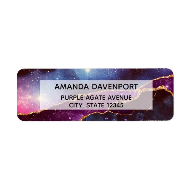 Blue & Purple Space & Stars with Gold Ribbon (Front)