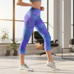 Blue & Purple Sparkling Girly Chic Pattern Capri Leggings<br><div class="desc">This modern design features a sparkling blue and purple pattern #leggings #clothing #apparel #gifts #fitness #sports #fitnessapparel #fitnessclothing #fashion #fashionable #style #stylish #trendy #trending</div>