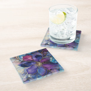 Blue & Purple Stained Glass Coaster