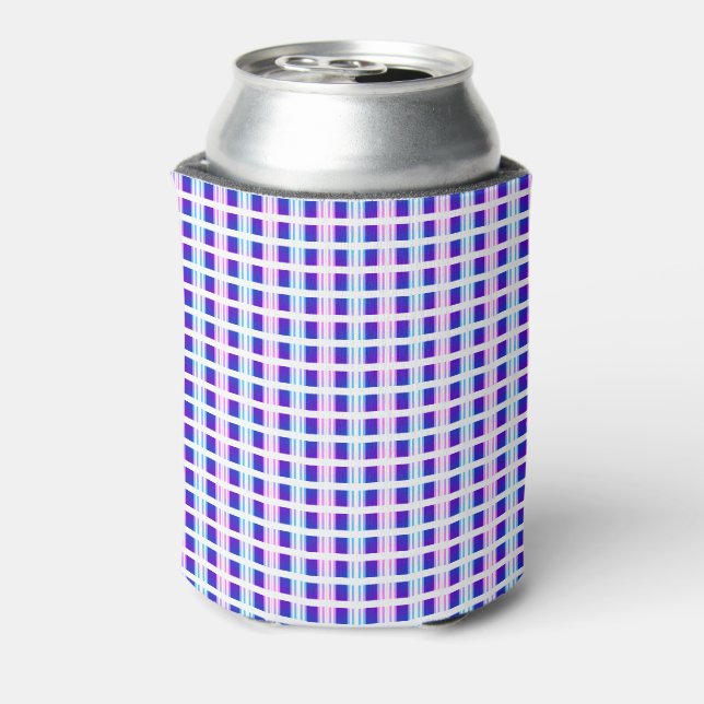 blue & purple striped electric retro  can cooler (Can Back)