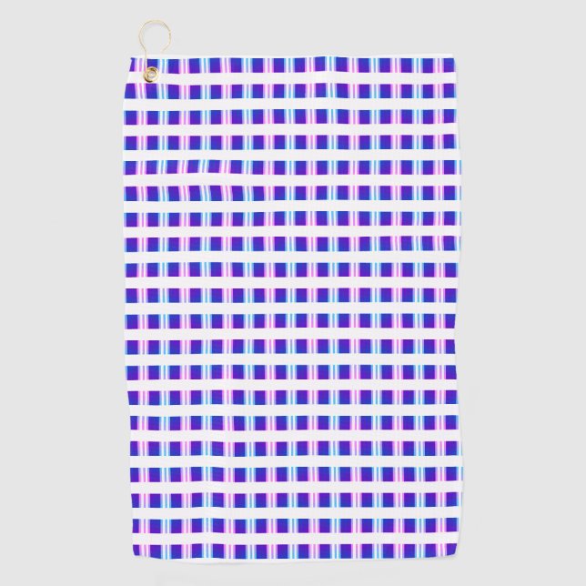 blue & purple striped electric retro  golf towel (Front)