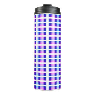 blue & purple striped electric retro  thermal tumbler