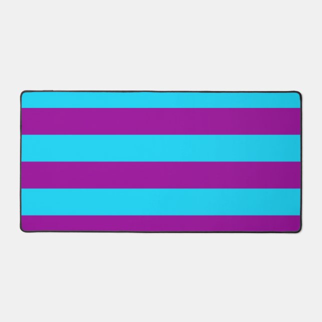 Blue Purple Stripes Design  Desk Mat (Front)