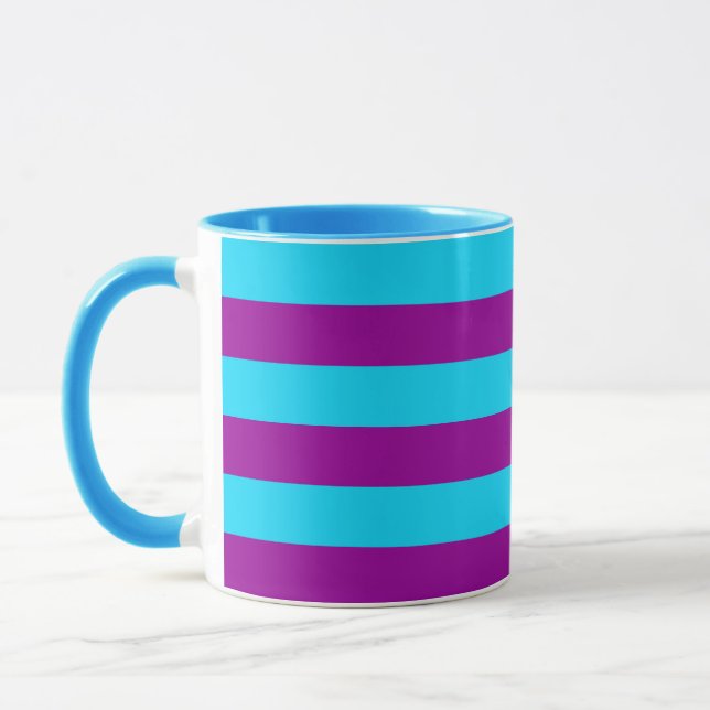 Blue Purple Stripes Design  Mug (Left)
