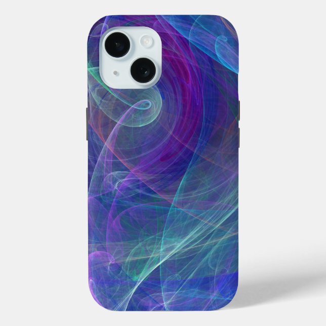 Blue Purple Teal Airy Abstraction Case-Mate iPhone Case (Back)
