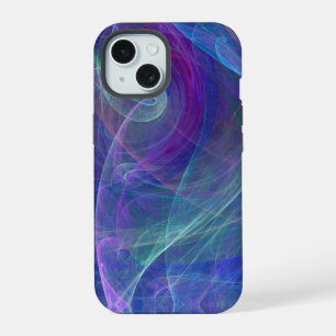 Blue Purple Teal Airy Abstraction iPhone 15 Case