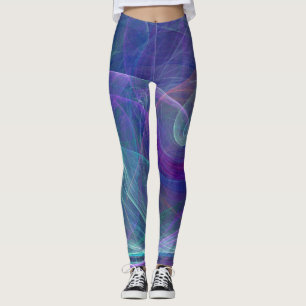 Blue Purple Teal Airy Abstraction Leggings
